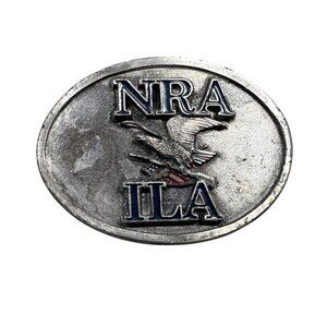 Belt Buckle National Rifle Association NRA ILA Metal USA Made 1980s